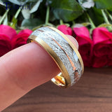8MM Multicolor Tungsten Wedding Bands with Arrow and Meteorite Inlay