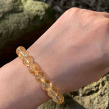 8MM Natural Azeztulite Crystal Bracelet YELLOW Stone Quartz High Frequency