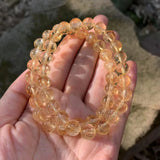 8MM Natural Azeztulite Crystal Bracelet YELLOW Stone Quartz High Frequency