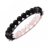 8MM Natural Gem Stone Beads Bracelet Couple Jewelry