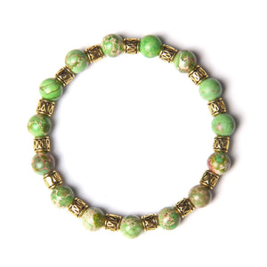 8MM Natural Agates Stone Beaded Bracelet Tibetan Buddhist Beads Charm