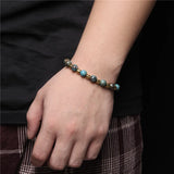 8MM Natural Agates Stone Beaded Bracelet Tibetan Buddhist Beads Charm