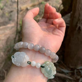 8MM Natural Green Hetian Jade Bracelet for Women