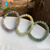8MM Natural Green Hetian Jade Bracelet for Women