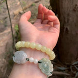 8MM Natural Green Hetian Jade Bracelet for Women