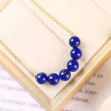 8MM Lapis Lazuli Beads Necklace 18K Chain - Spirituality & Inspiration