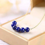 8MM Lapis Lazuli Beads Necklace 18K Chain - Spirituality & Inspiration