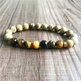 8MM Picture Jaspers & Tiger Eye Men's Bracelet