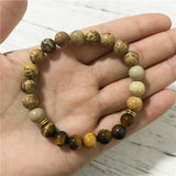 8MM Picture Jaspers & Tiger Eye Men's Bracelet
