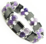 8MM Crystal Round Beads Stretch Bracelet Hematite & Magnetic Care Jewelry