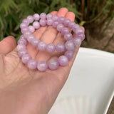 8MM Kunzite Bracelet Titanium Beads 8mm 9mm