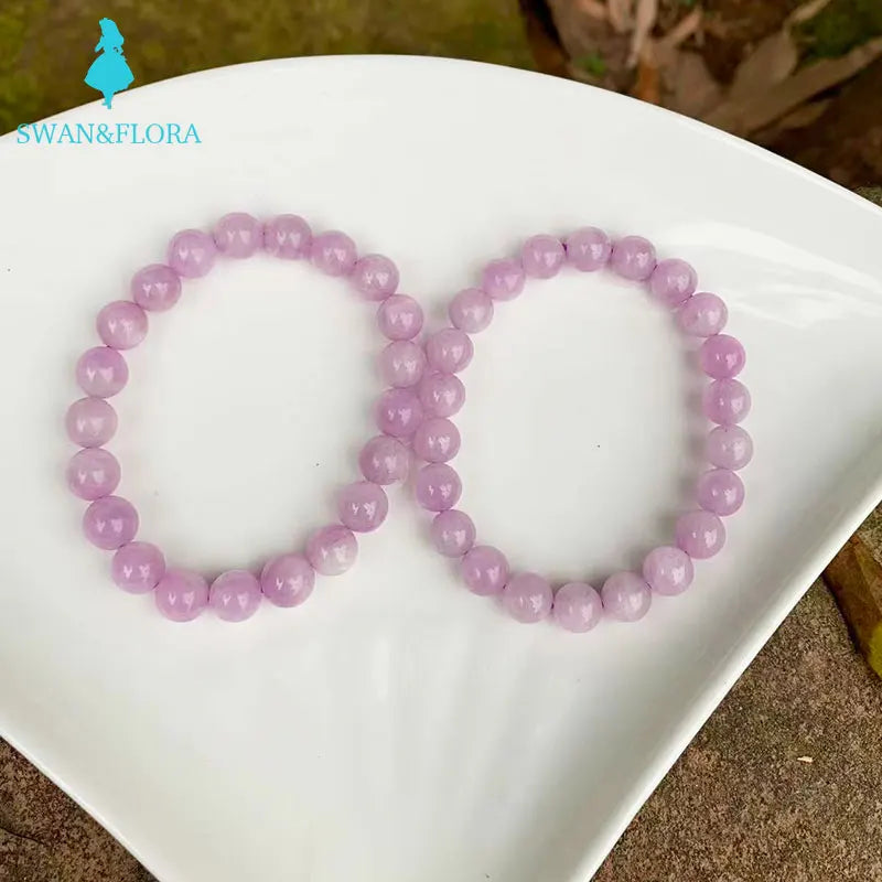 8MM Kunzite Bracelet Titanium Beads 8mm 9mm