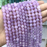 8MM Nat Stone Faceted Aquamarine Morganite Tourmaline Apatite Round Spacer Beads
