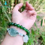 8MM Green Hetian Jade Bracelet Natural Stone Gemstone Jewelry