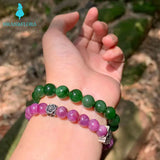 8MM Green Hetian Jade Bracelet Natural Stone Gemstone Jewelry