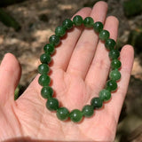 8MM Green Hetian Jade Bracelet Natural Stone Gemstone Jewelry