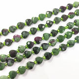 8MM Green Rubys Epidote Zoisite Heart Beads for DIY Jewelry