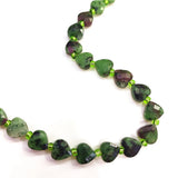 8MM Green Rubys Epidote Zoisite Heart Beads for DIY Jewelry