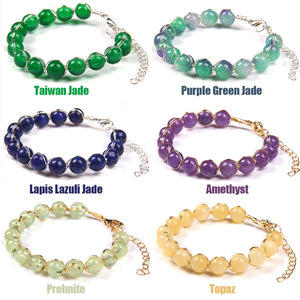 8MM Natural Stone Wrap Bracelet Amethysts Labradorite Garnet Crystal