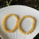 8MM Natural Stone Yellow jade Bracelet Woman Man Gemstone Jewelry