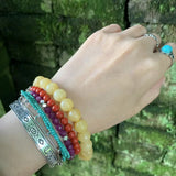 8MM Natural Stone Yellow jade Bracelet Woman Man Gemstone Jewelry