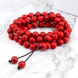 8MM Red Line Stone Multilayer Bracelet Women Charm 80 Beads Necklace