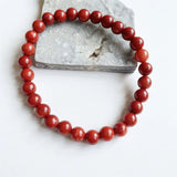 8MM Red Coral Agate Bracelet Healing Natural Stone Hand Chain Woman Gift