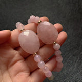 8MM Pink Quartz Strand Bracelets Reiki Healing Charm