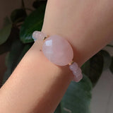 8MM Pink Quartz Strand Bracelets Reiki Healing Charm