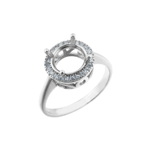 8MM Round Prong Ring Settings 925 Silver Rose Plated DIY Ring Bezel
