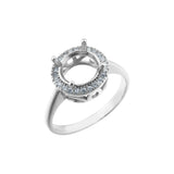 8MM Round Prong Ring Settings 925 Silver Rose Plated DIY Ring Bezel