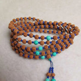 8MM Rudraksha Natural Lapis Lazuli Beads 108 Bracelet