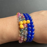 8MM Sapphire Quartz Beaded Bracelet for Women
