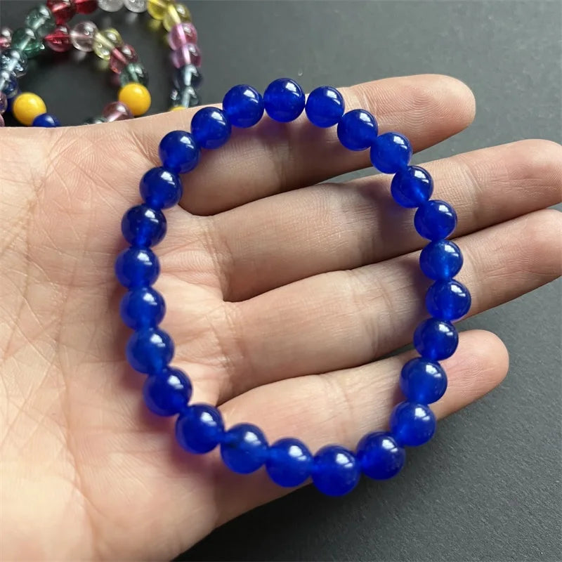 8MM Sapphire Quartz Beaded Bracelet for Women