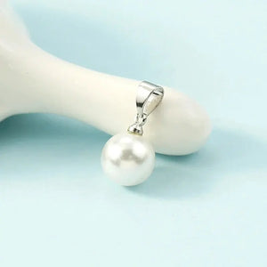 8MM Silver Plated Freshwater Pearl Pendant Necklace for Women