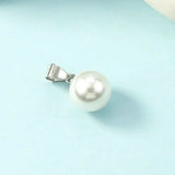 8MM Silver Plated Freshwater Pearl Pendant Necklace for Women
