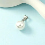 8MM Silver Plated Freshwater Pearl Pendant Necklace for Women