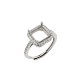925 Silver Rose Plated Prong Ring Setting for Gemstone DIY