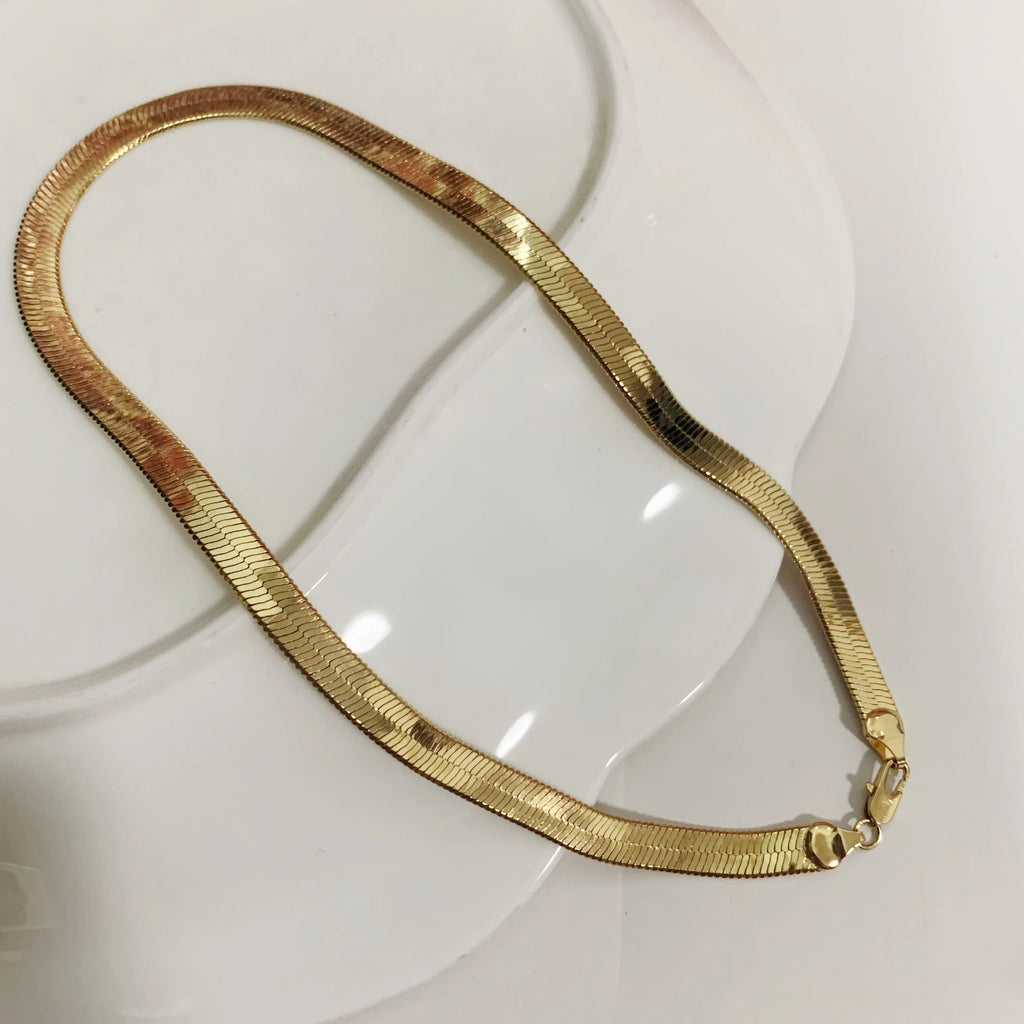 8MM Thick Herringbone Necklace Layering Snake Chain Vintage Party Beach Jewelry