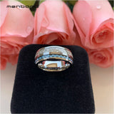 8MM Tungsten Ring with Carbon Fiber and Meteorite Inlay