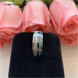 8MM Tungsten Ring with Carbon Fiber and Meteorite Inlay