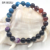 8MM Natural Stone Round Bead Stretch Bracelet