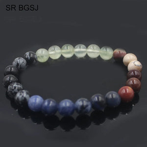8MM Natural Stone Round Bead Stretch Bracelet