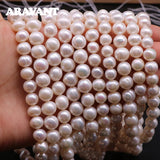 8MM White/Pink/Purple Natural Pearl 925 Silver Necklace Chain Wedding Jewelry