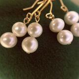 8MM Shell Pearl Earrings 18k Hook Eardrop Jewelry FOOL'S Diy Christmas Halloween