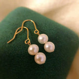 8MM Shell Pearl Earrings 18k Hook Eardrop Jewelry FOOL'S Diy Christmas Halloween