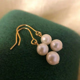 8MM Shell Pearl Earrings 18k Hook Eardrop Jewelry FOOL'S Diy Christmas Halloween