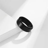 8MM Stainless Steel Rotatable Ring Brushed Finished Wedding Promise Ring