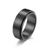 8MM Stainless Steel Rotatable Ring Brushed Finished Wedding Promise Ring