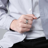8MM Stainless Steel Rotatable Ring Brushed Finished Wedding Promise Ring